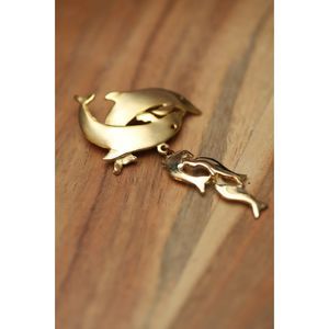 Vintage 1980's UltraCraft Dolphin Brooch